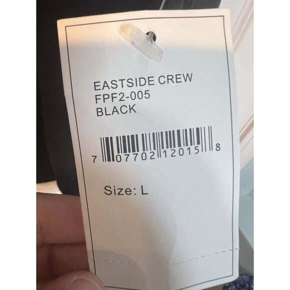 Fundamental Performance Women’s Eastside Crew Neck Sweatshirt L Black Raw Hem - Picture 8 of 9